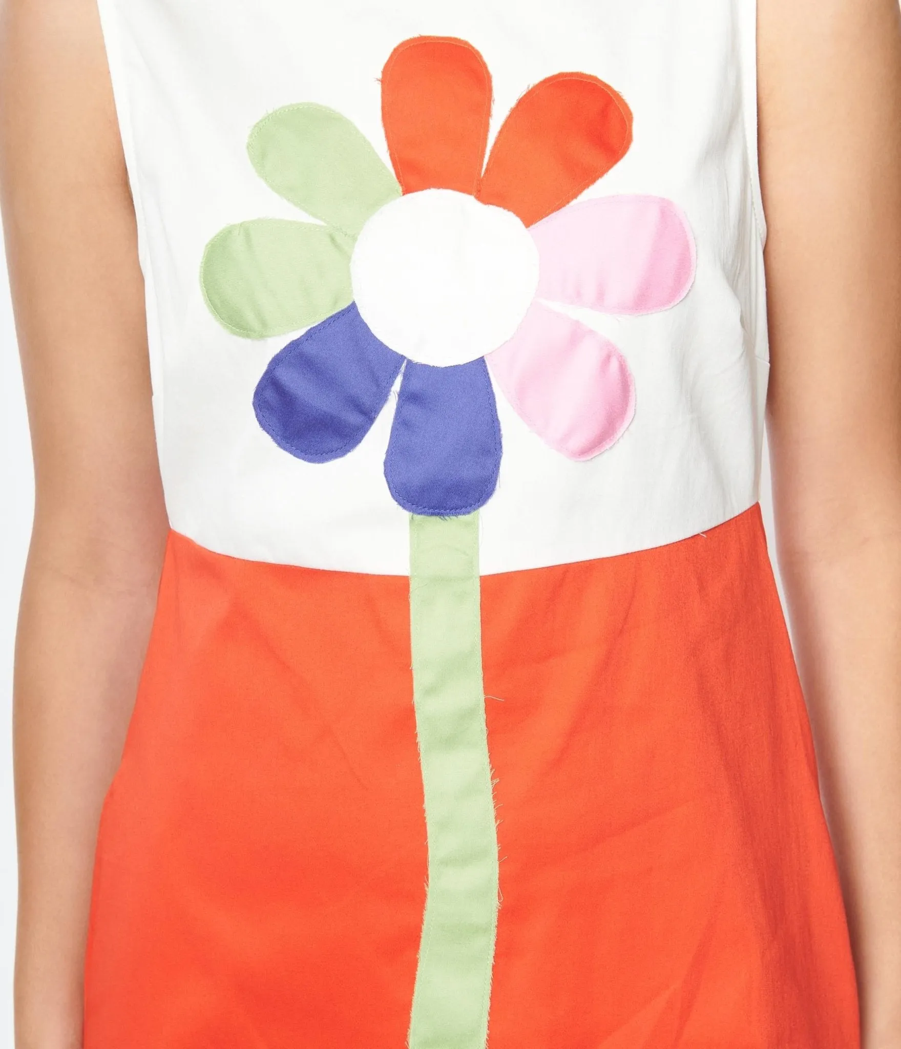 Smak Parlour Retro Style White & Orange Flower Power Shift Dress sold by Unique Vintage product image thumbnail 2