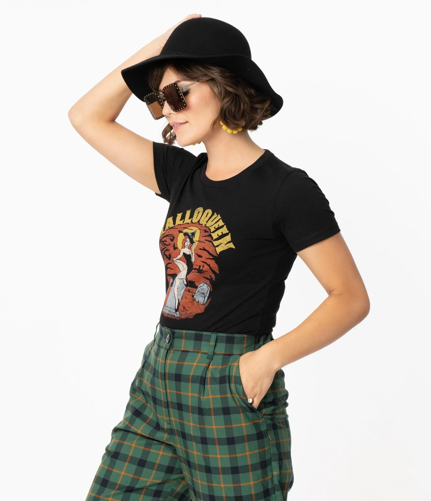 Unique Vintage Black Halloqueen Womens Graphic Tee sold by Unique Vintage product image thumbnail 4