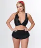 Unique Vintage Black Smocked Ruffle Swim Bottom sold by Unique Vintage
