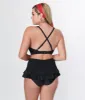 Unique Vintage Black Smocked Ruffle Swim Bottom sold by Unique Vintage