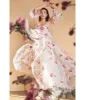 Cinderella Divine White & Pink Floral Organza Corset Prom Ball Gown sold by Unique Vintage