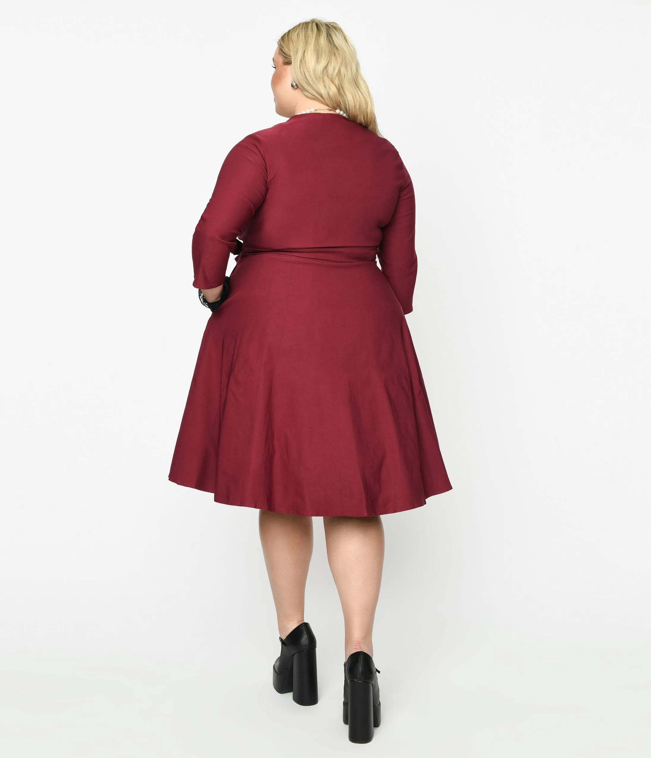 Wine Mira Swing Dress sold by Unique Vintage product image thumbnail 3