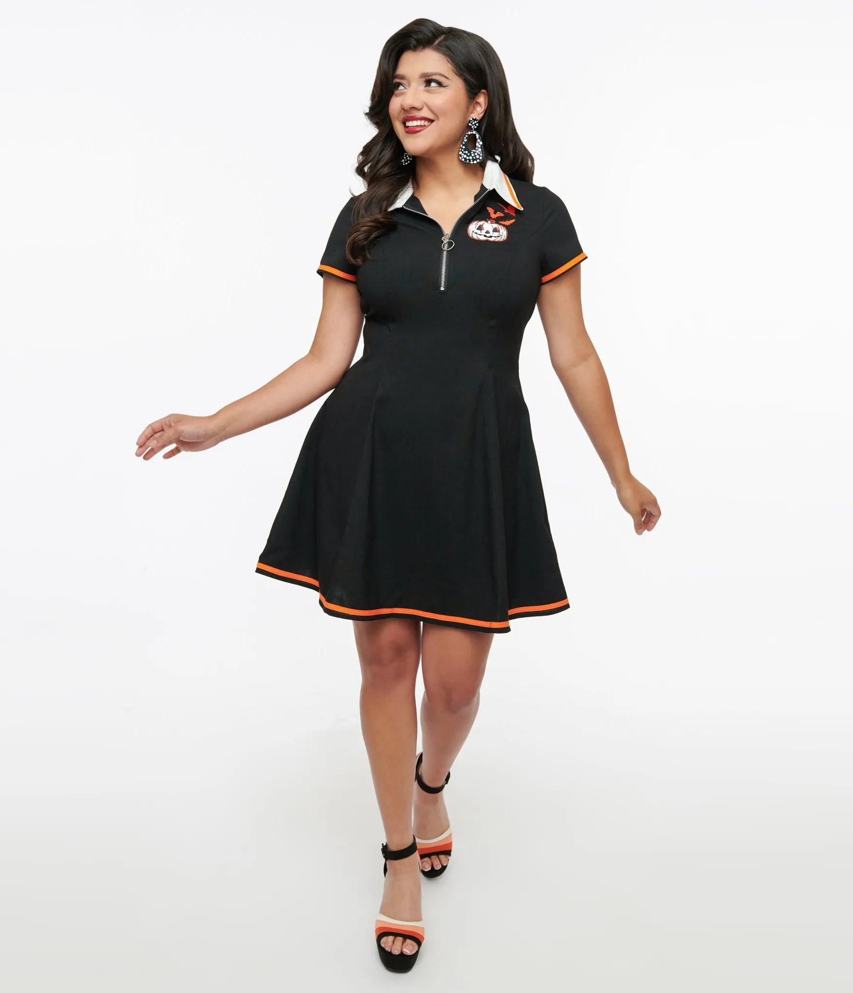Hell Bunny Black Jack-O-Lantern T-Shirt Dress sold by Unique Vintage