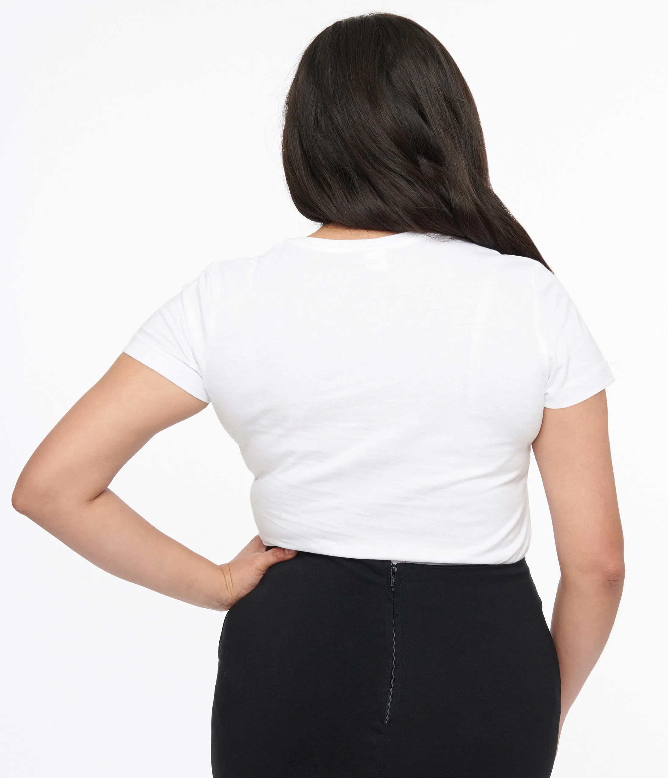 1950s White Vintage Surf Girl Fitted Graphic Tee sold by Unique Vintage product image thumbnail 2