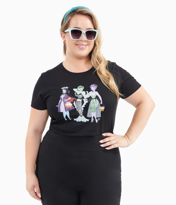Trick or Treat Ghouls Fitted Graphic Tee sold by Unique Vintage