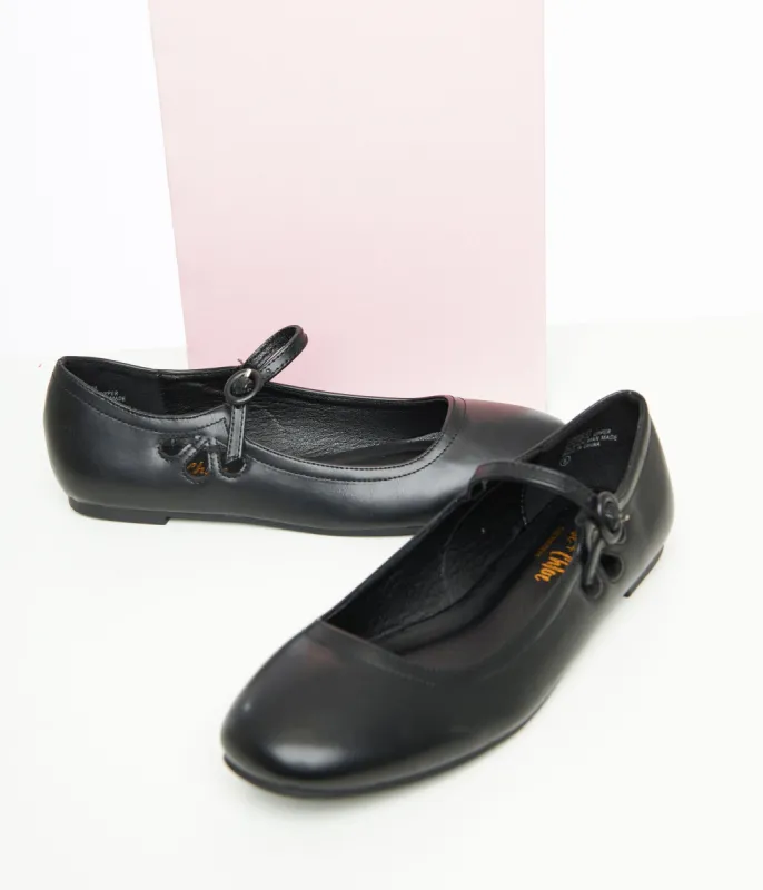 Black Leatherette Mary Jane Flats sold by Unique Vintage