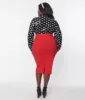 Unique Vintage 1950s Plus Size Red Sailor High Waist Sierra Pencil Skirt sold by Unique Vintage
