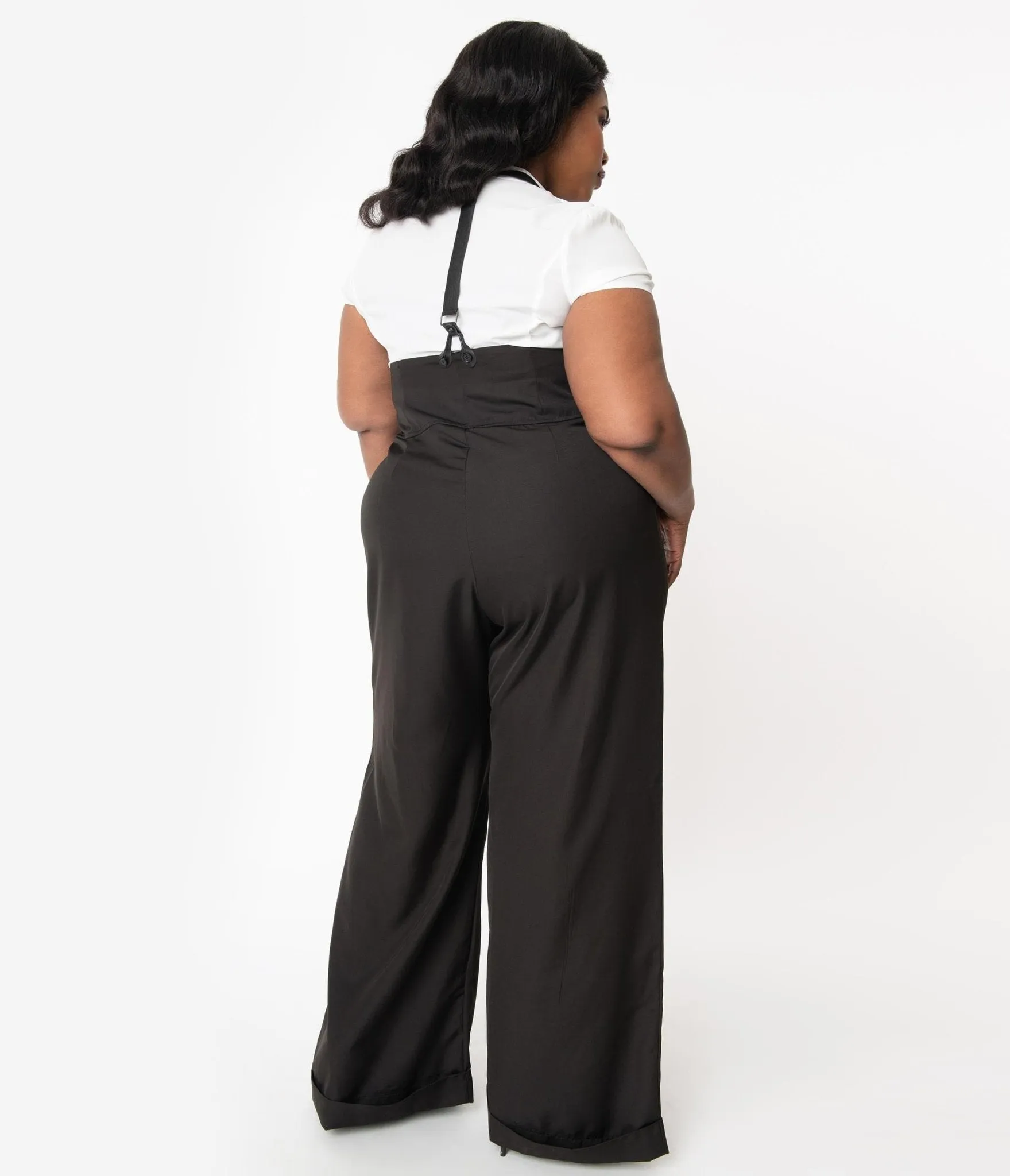 Unique Vintage Plus Size 1930s Black Thelma Suspender Pants sold by Unique Vintage product image thumbnail 2