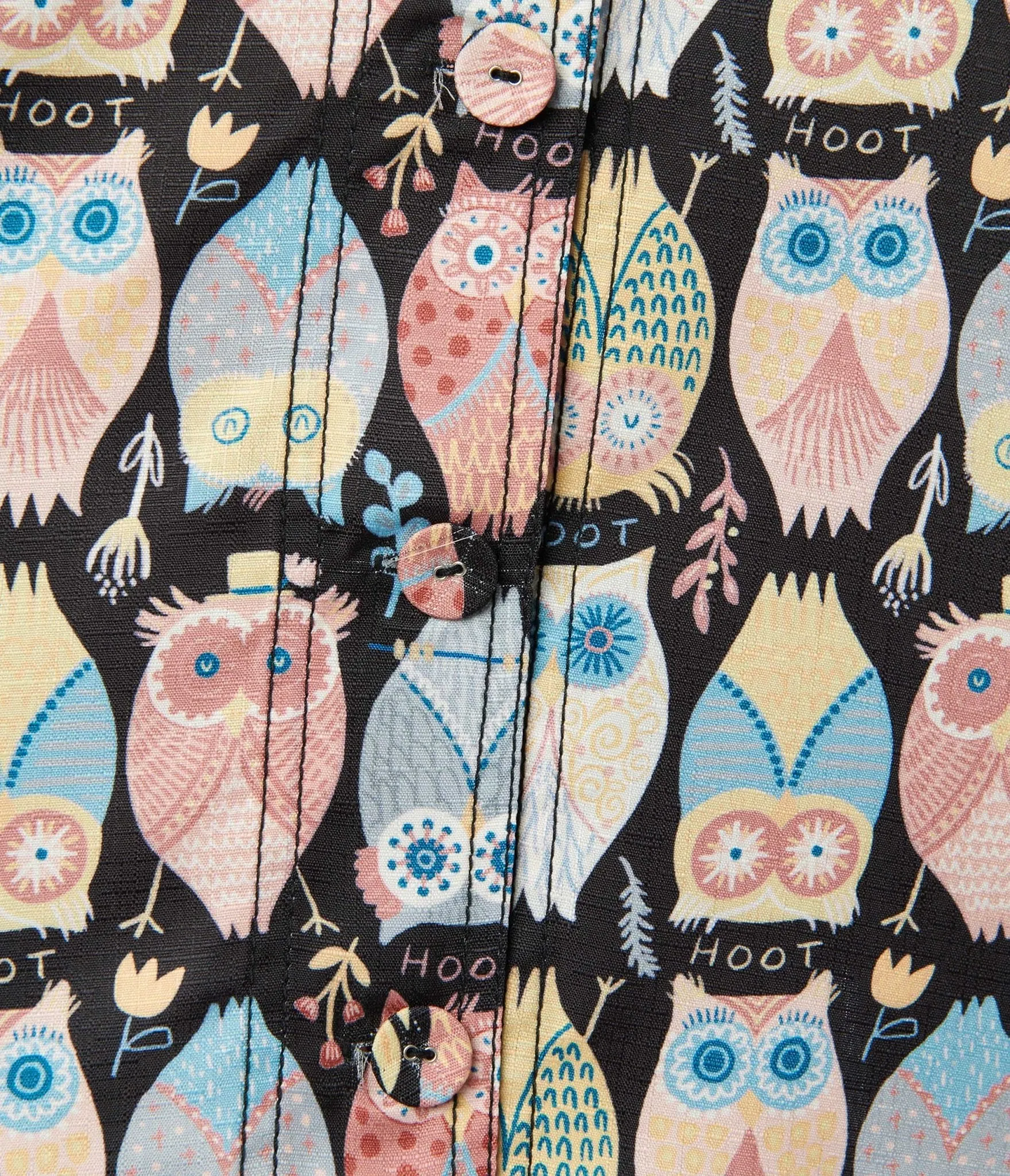 Unique Vintage Multicolor Owl Hoot Print Swing Skirt sold by Unique Vintage product image thumbnail 4