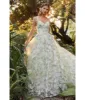 Cinderella Divine Light Yellow Floral Organza Prom Bridesmaid Gown sold by Unique Vintage