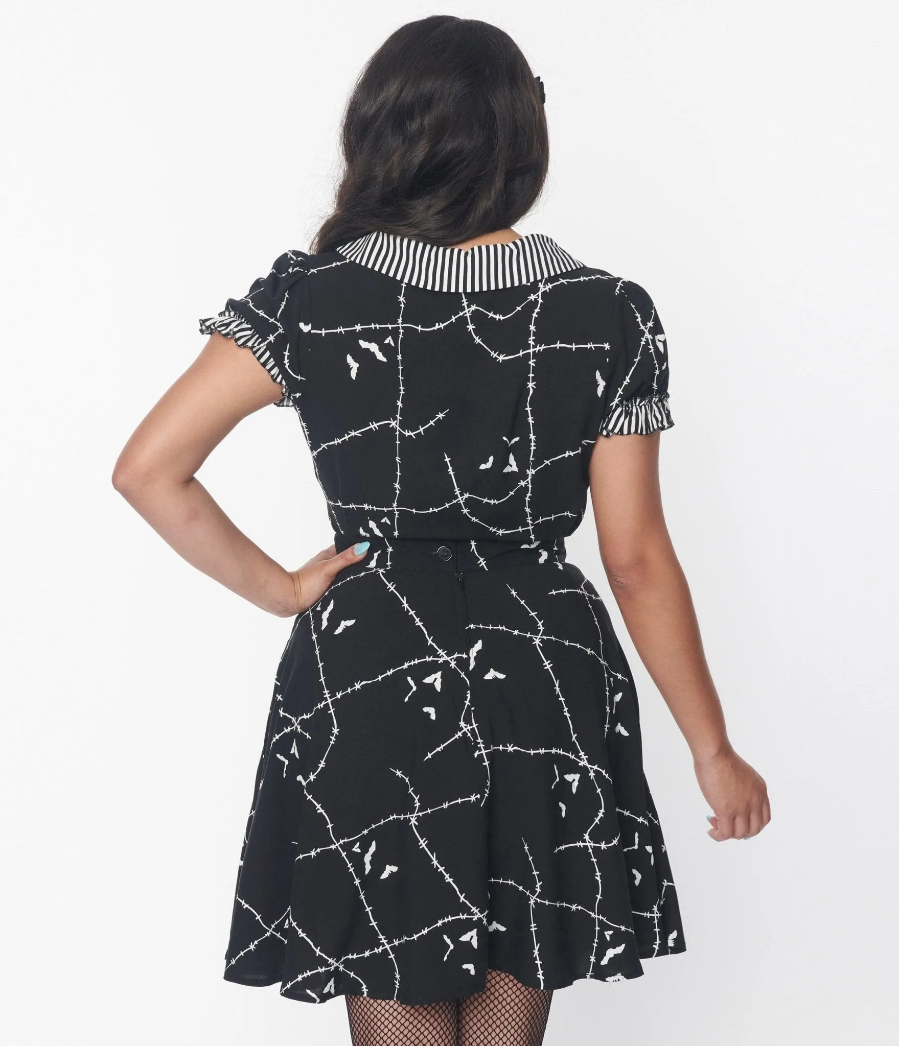 Hell Bunny Black & White Stitches Blouse sold by Unique Vintage product image thumbnail 2