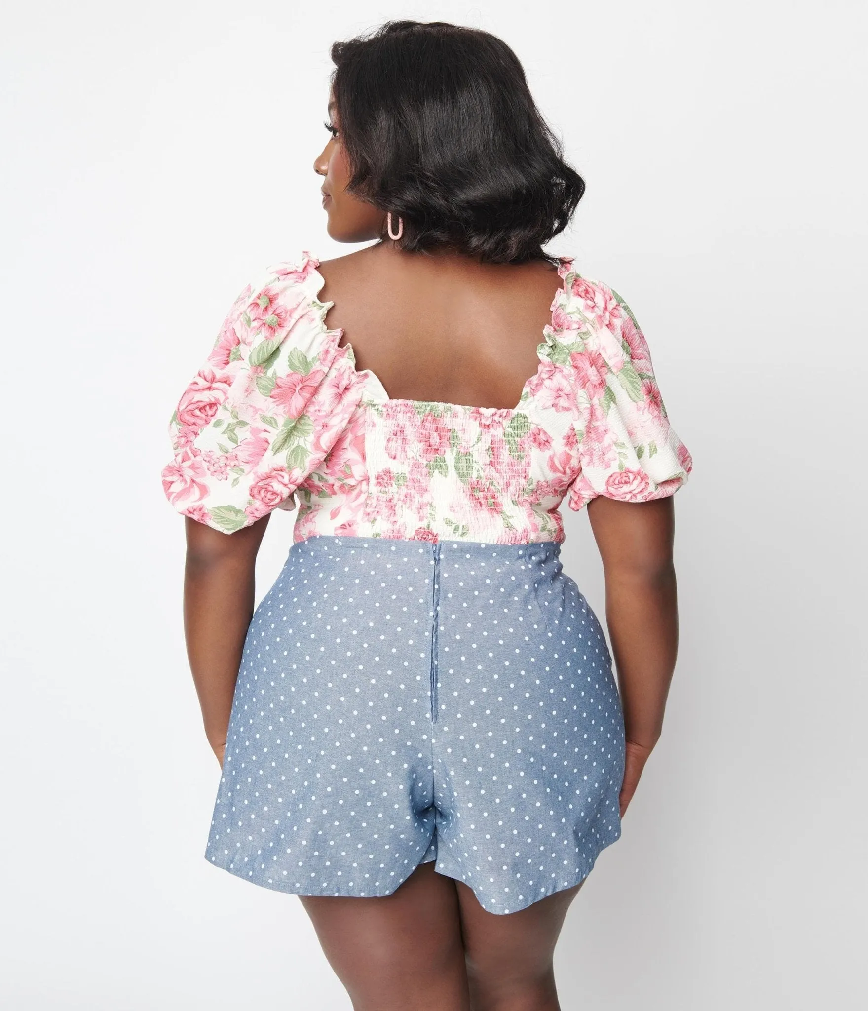 Plus Size Ivory Floral Truth Be Told Viviana Crop Top sold by Unique Vintage product image thumbnail 3