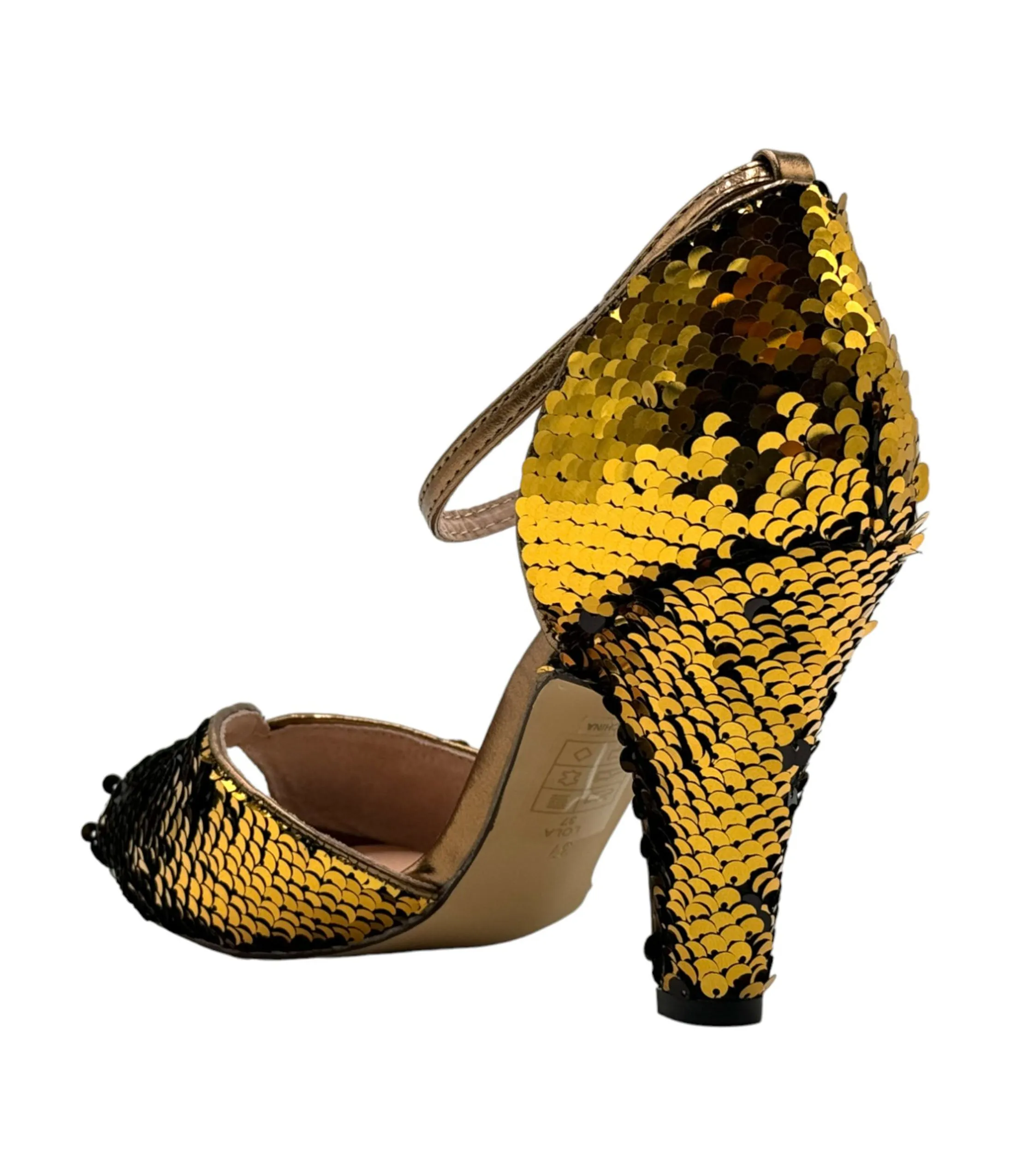 Chelsea Crew Black & Gold Sequin Lola Pumps sold by Unique Vintage product image thumbnail 5