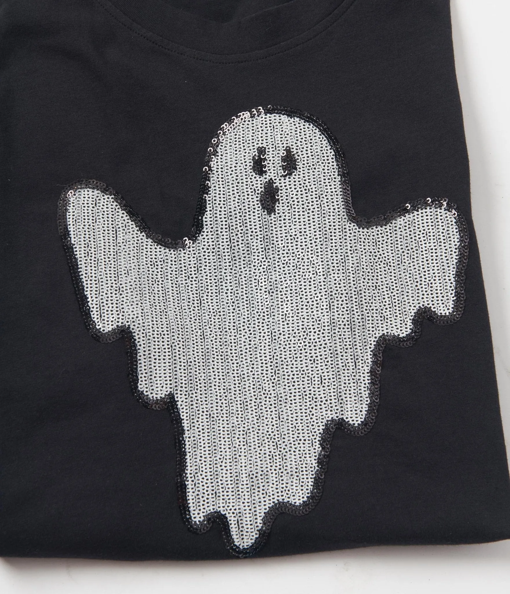 Black Ghost Sequin Unisex Tee sold by Unique Vintage product image thumbnail 2