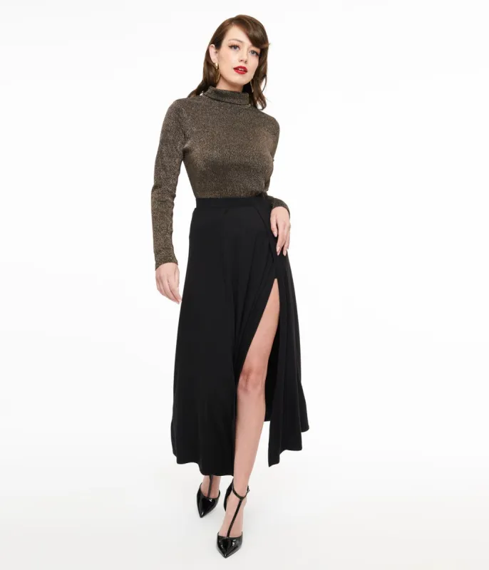 Foxblood Black Darla Maxi Skirt sold by Unique Vintage