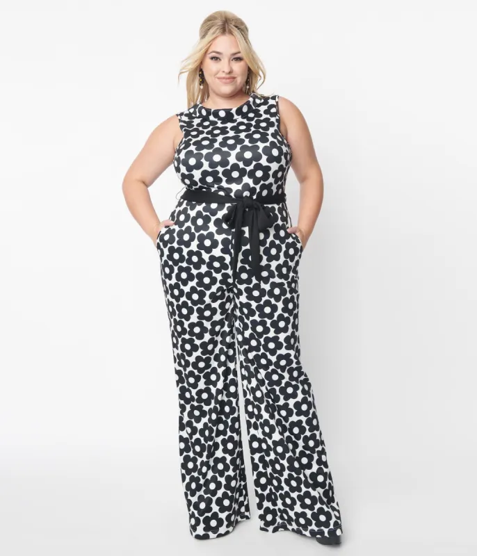 Smak Parlour Plus Size Daisy Print Cowl Neck Jumpsuit sold by Unique Vintage