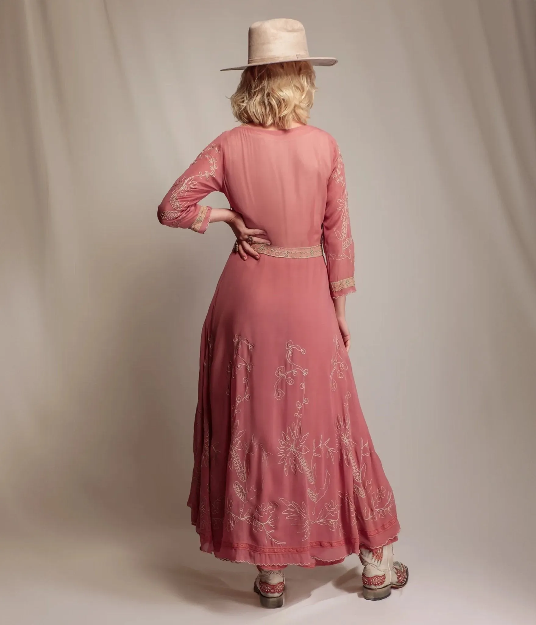 Nataya Pink & Beige Desert Oasis Edith Dress sold by Unique Vintage product image thumbnail 3