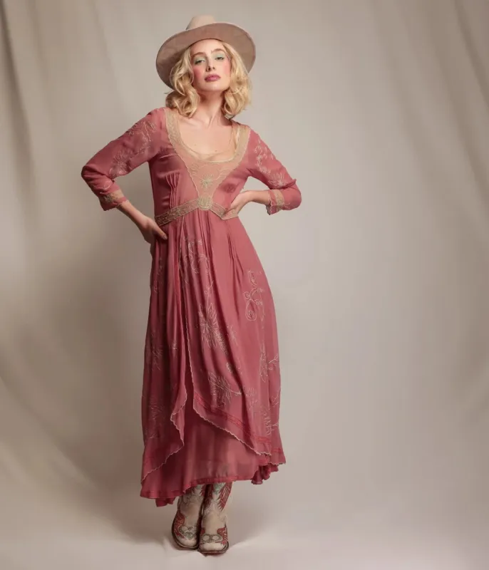 Nataya Pink & Beige Desert Oasis Edith Dress made by Nataya