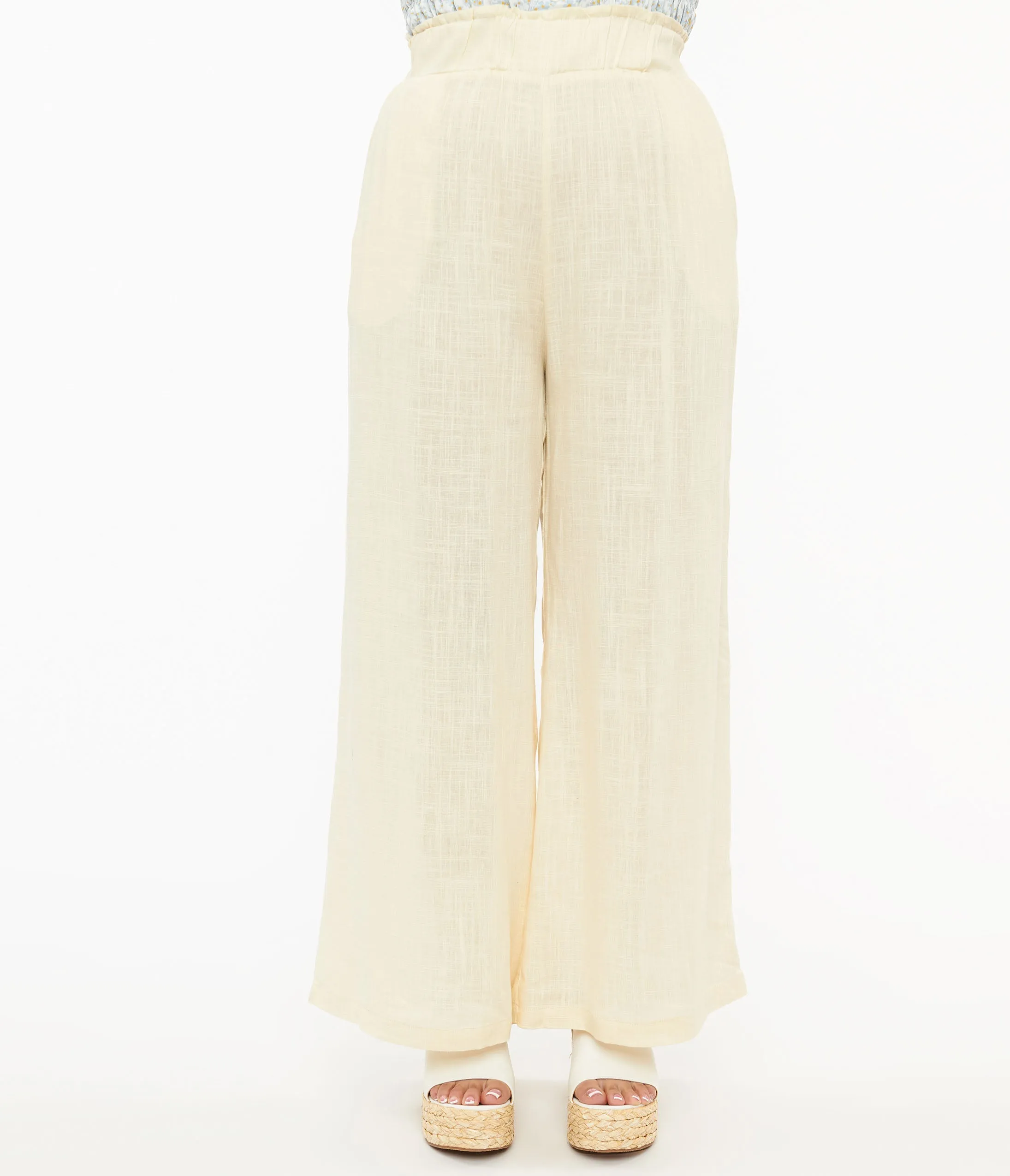 1970s Ivory Wide Leg Pants sold by Unique Vintage product image thumbnail 2