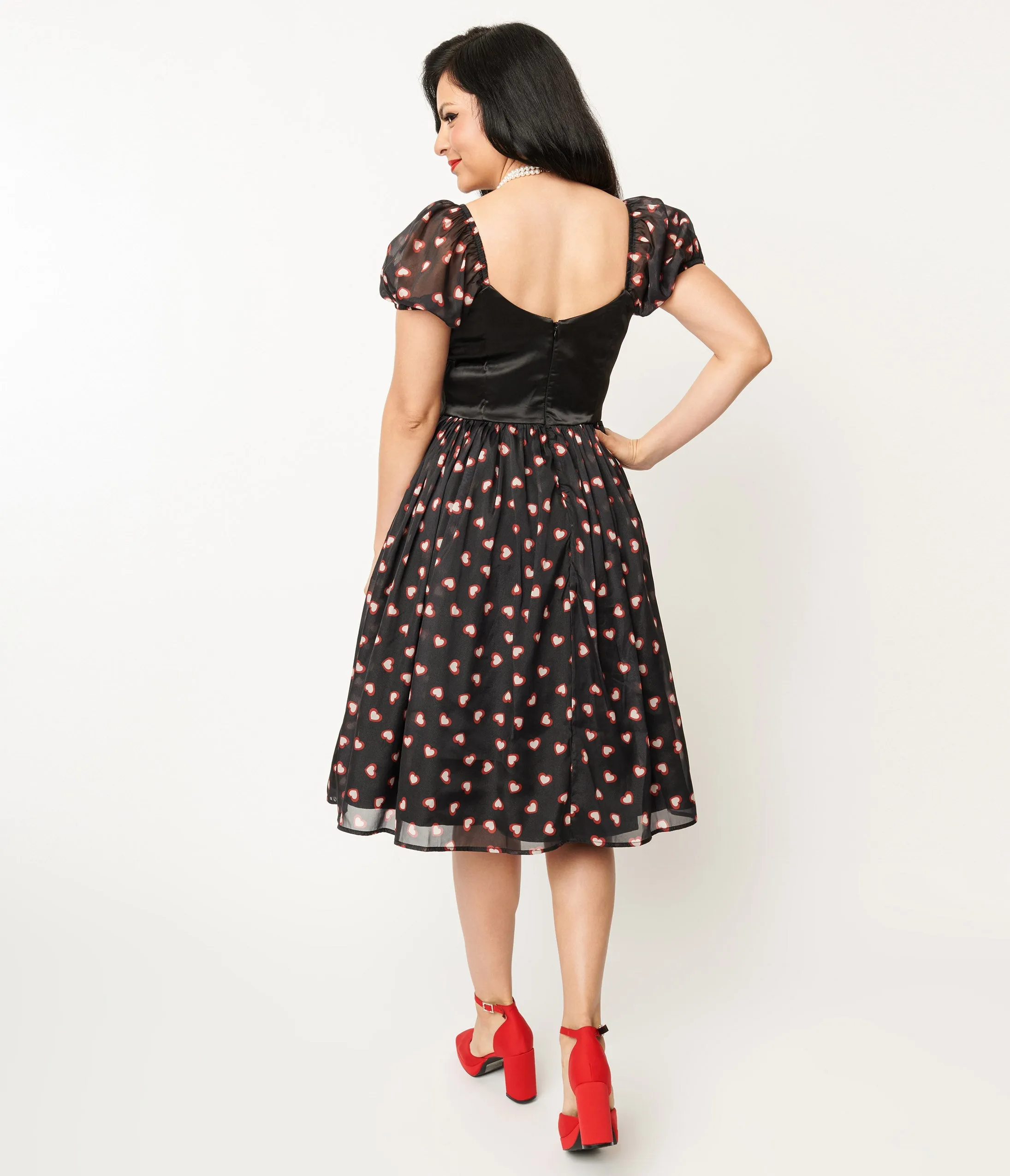 Unique Vintage Black Cupid's Lover Swing Dress sold by Unique Vintage product image thumbnail 3