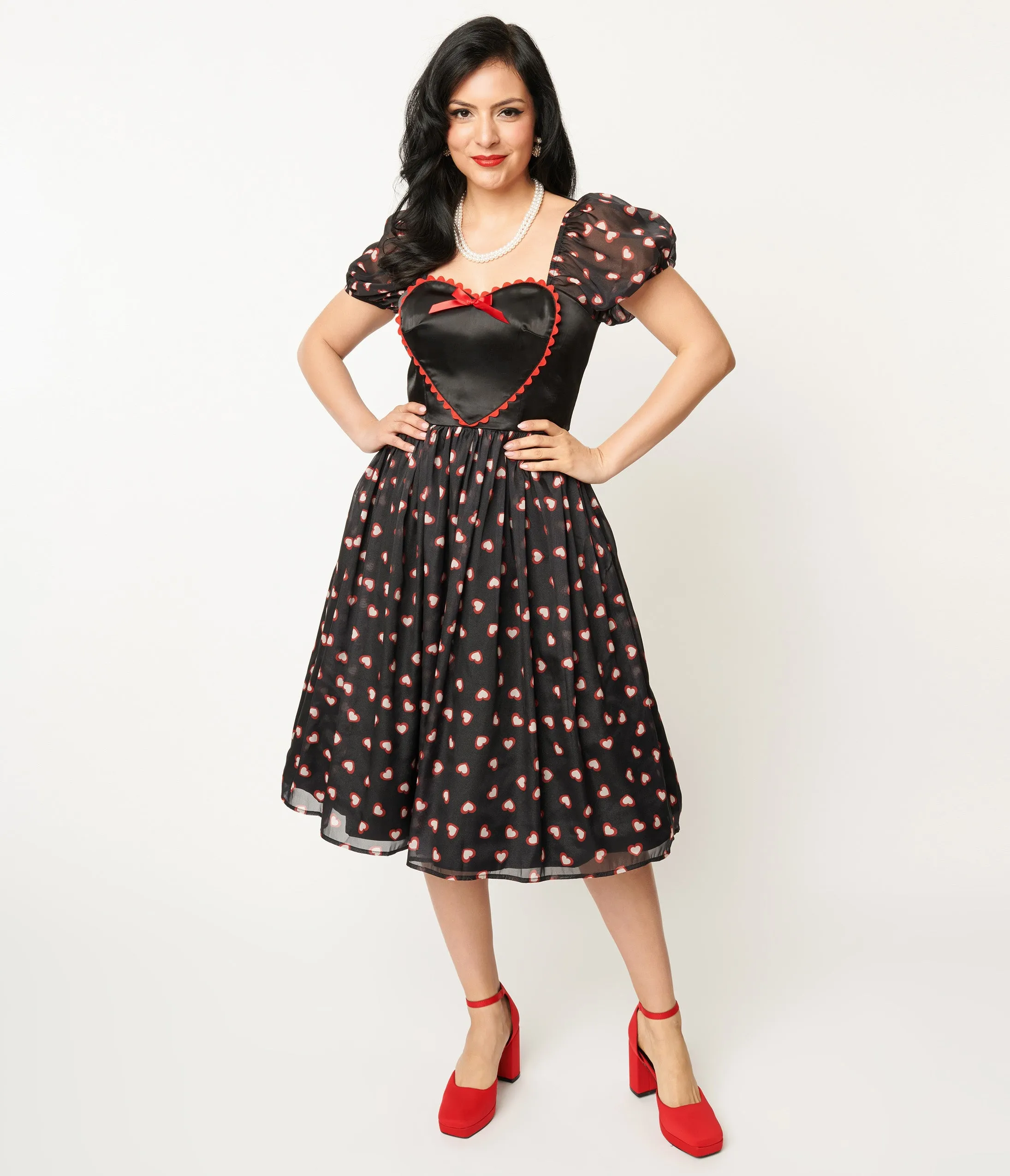 Unique Vintage Black Cupid's Lover Swing Dress sold by Unique Vintage product image thumbnail 2