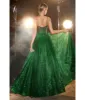 Cinderella Divine Emerald Corset Glitter Prom Gown sold by Unique Vintage