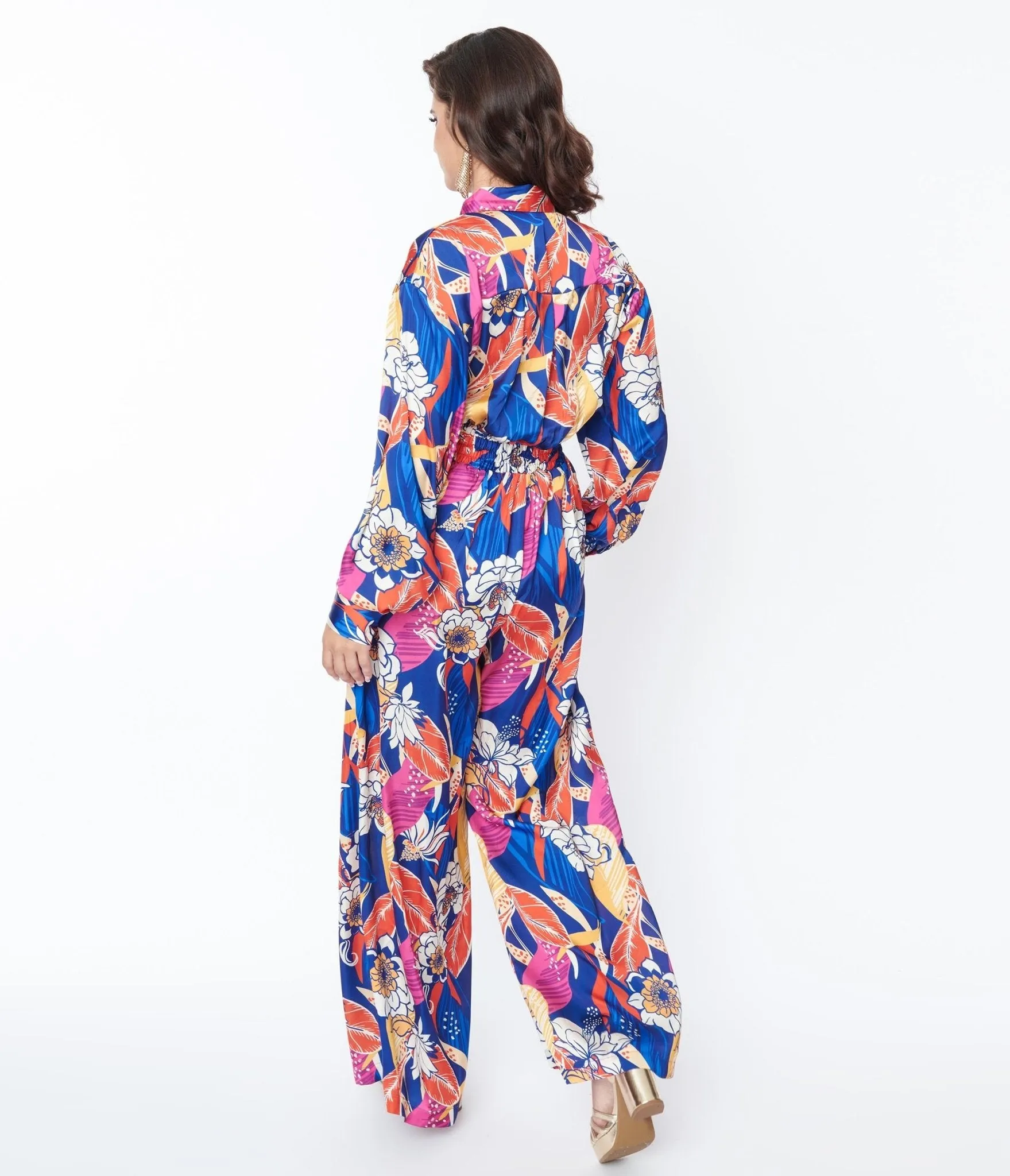 Multicolor Bold Floral Print Jumpsuit sold by Unique Vintage product image thumbnail 2