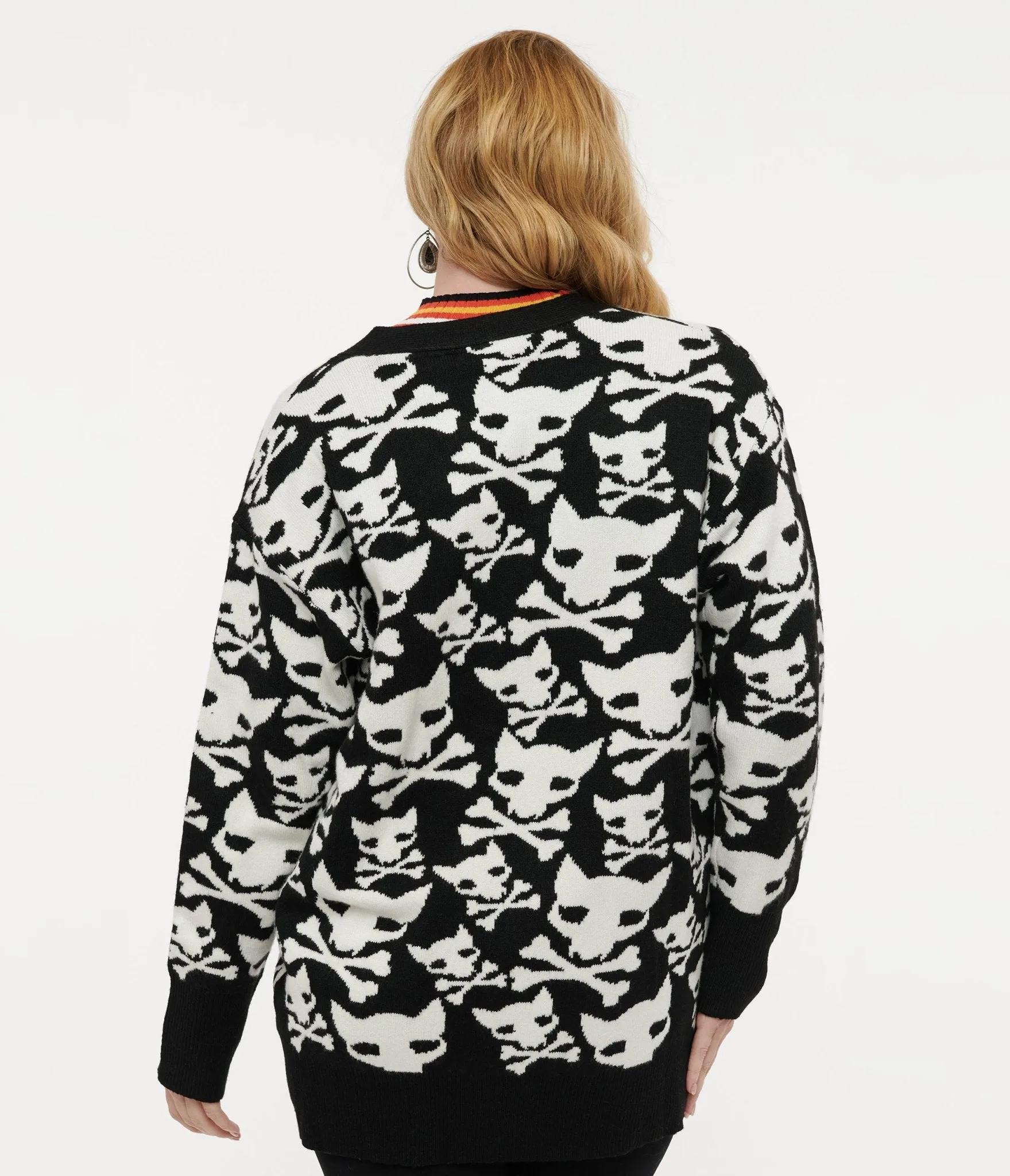 Black & White Hell Kitten Chunky Cardigan sold by Unique Vintage product image thumbnail 2