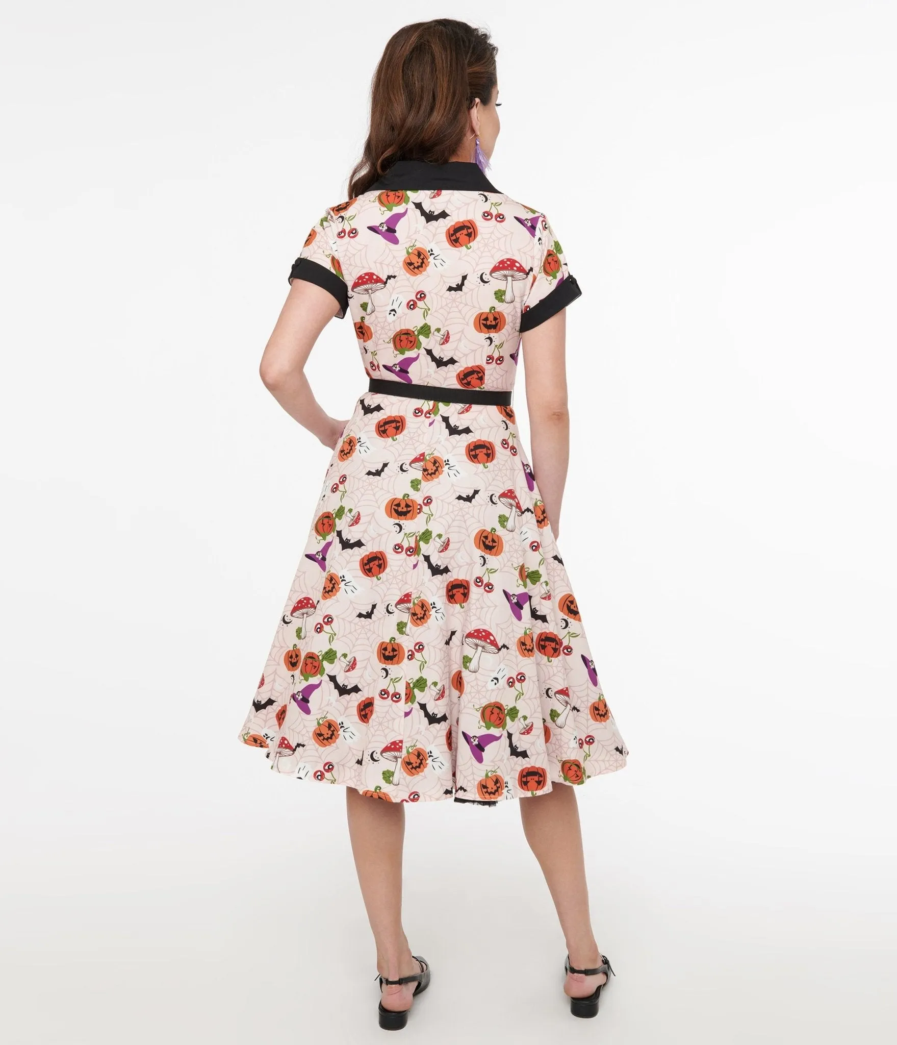 Unique Vintage 1950s Pink Halloween Print Alexis Swing Dress sold by Unique Vintage product image thumbnail 3