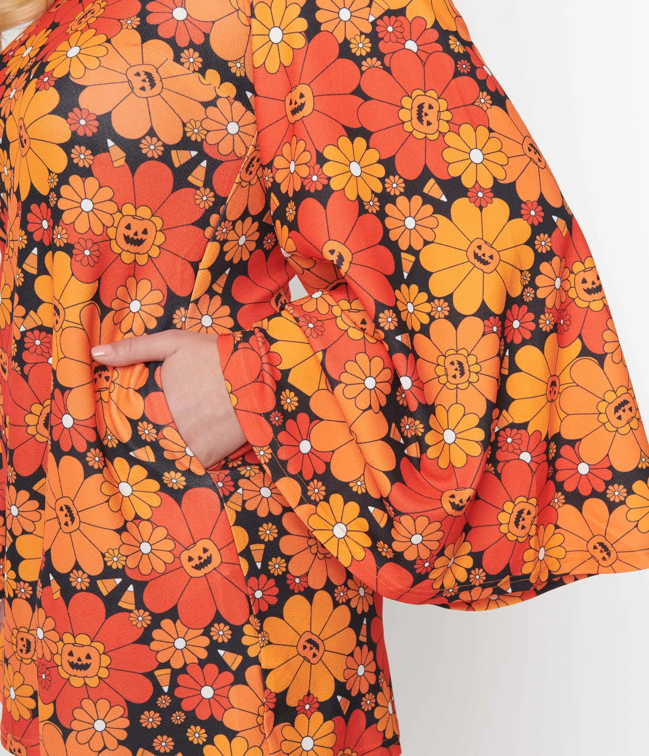 Smak Parlour Pumpkin Mod Floral Downtown Scene Mini Dress sold by Unique Vintage product image thumbnail 2