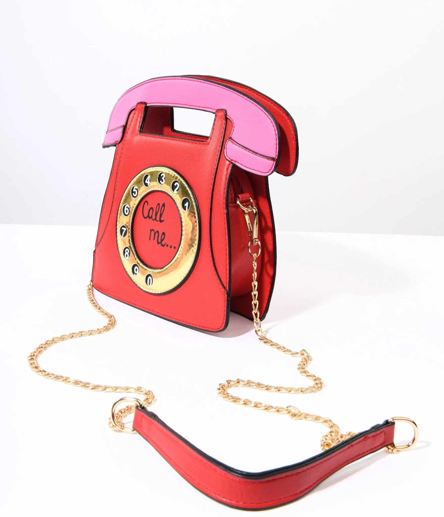 Red Call Me Retro Rotary Phone Handbag sold by Unique Vintage product image thumbnail 2