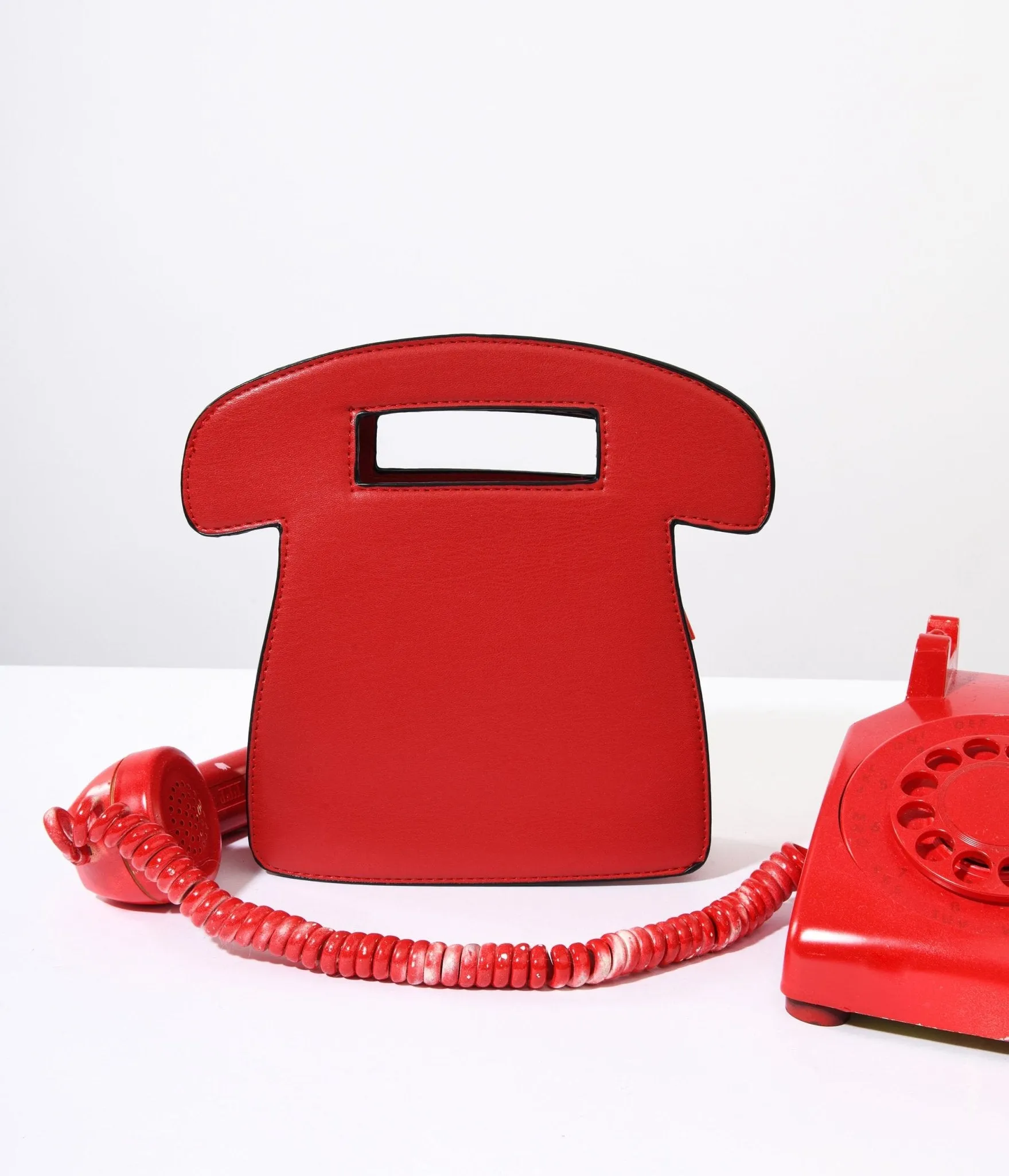 Red Call Me Retro Rotary Phone Handbag sold by Unique Vintage product image thumbnail 3