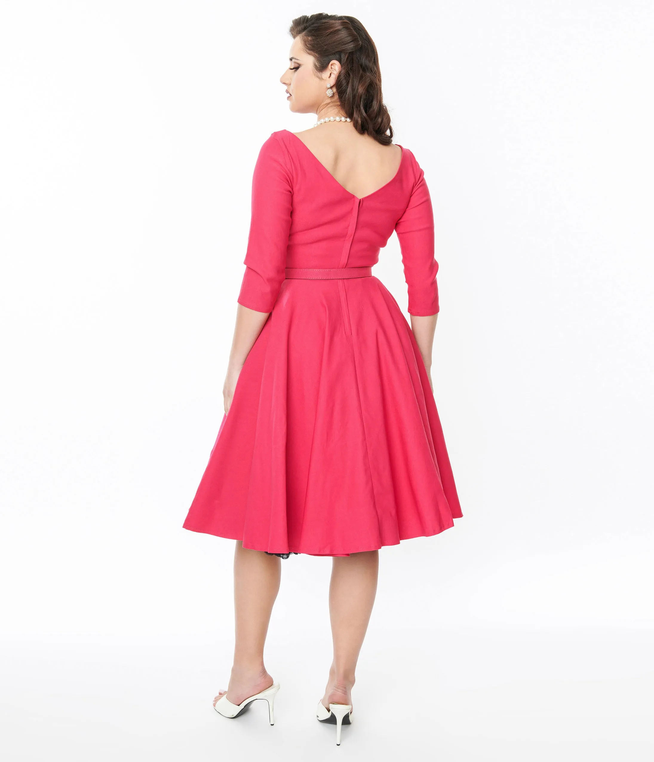 Unique Vintage Hot Pink Devon Swing Dress sold by Unique Vintage product image thumbnail 3