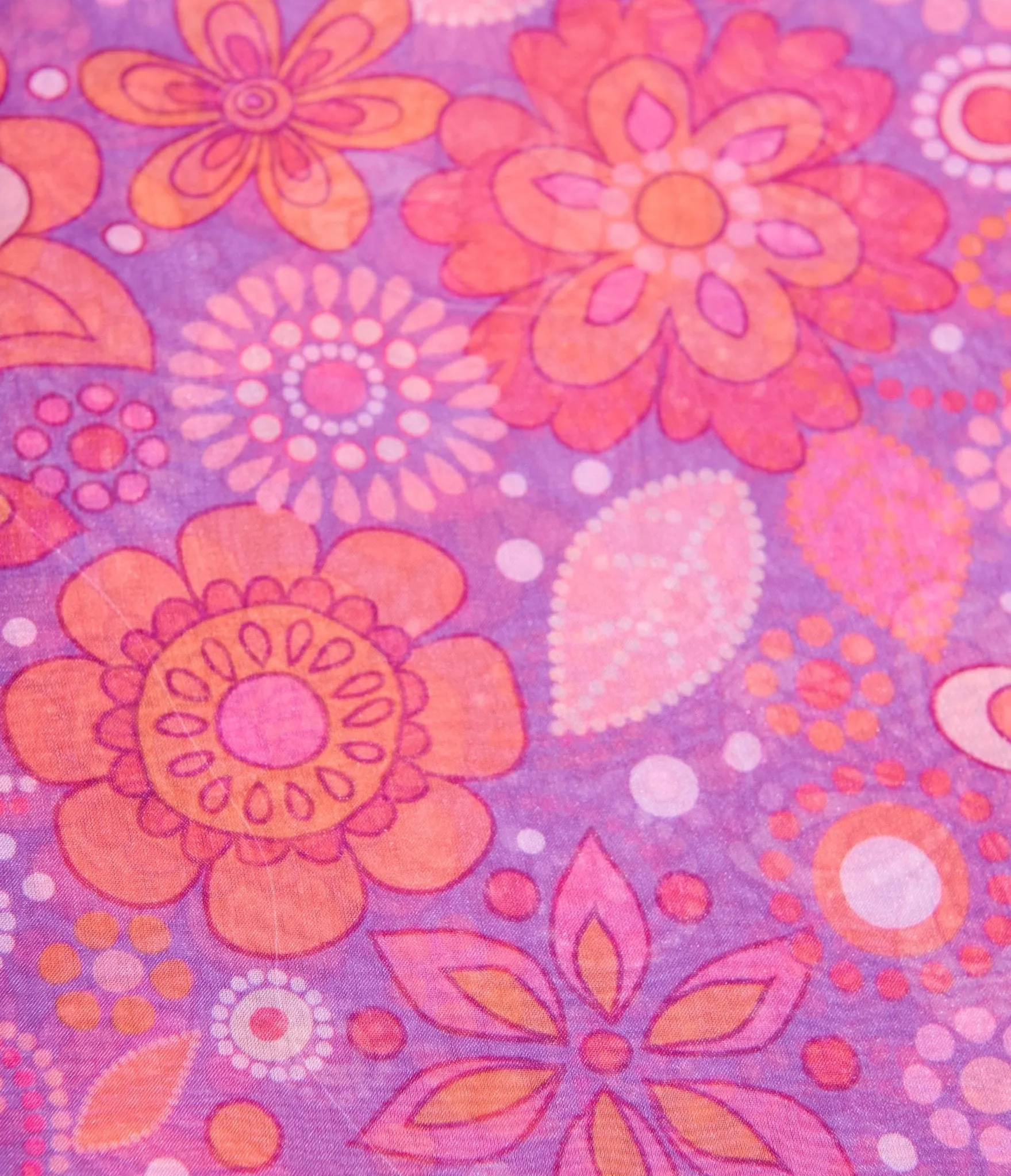 Smak Parlour Purple Groovy Flower Dot Hair Scarf sold by Unique Vintage product image thumbnail 2