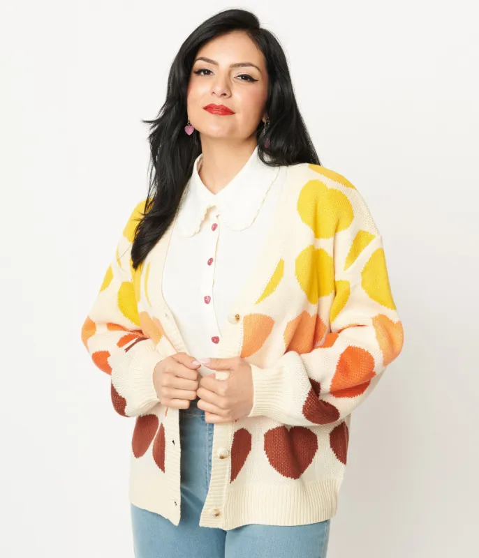 Multicolored Heart Cardigan sold by Unique Vintage