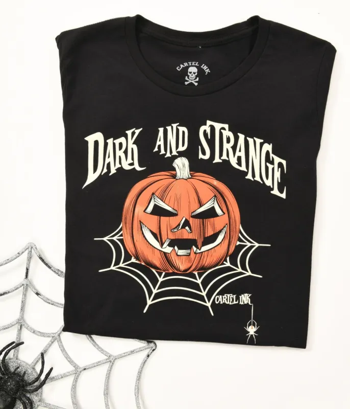 Black Dark & Strange Fitted Graphic Tee sold by Unique Vintage