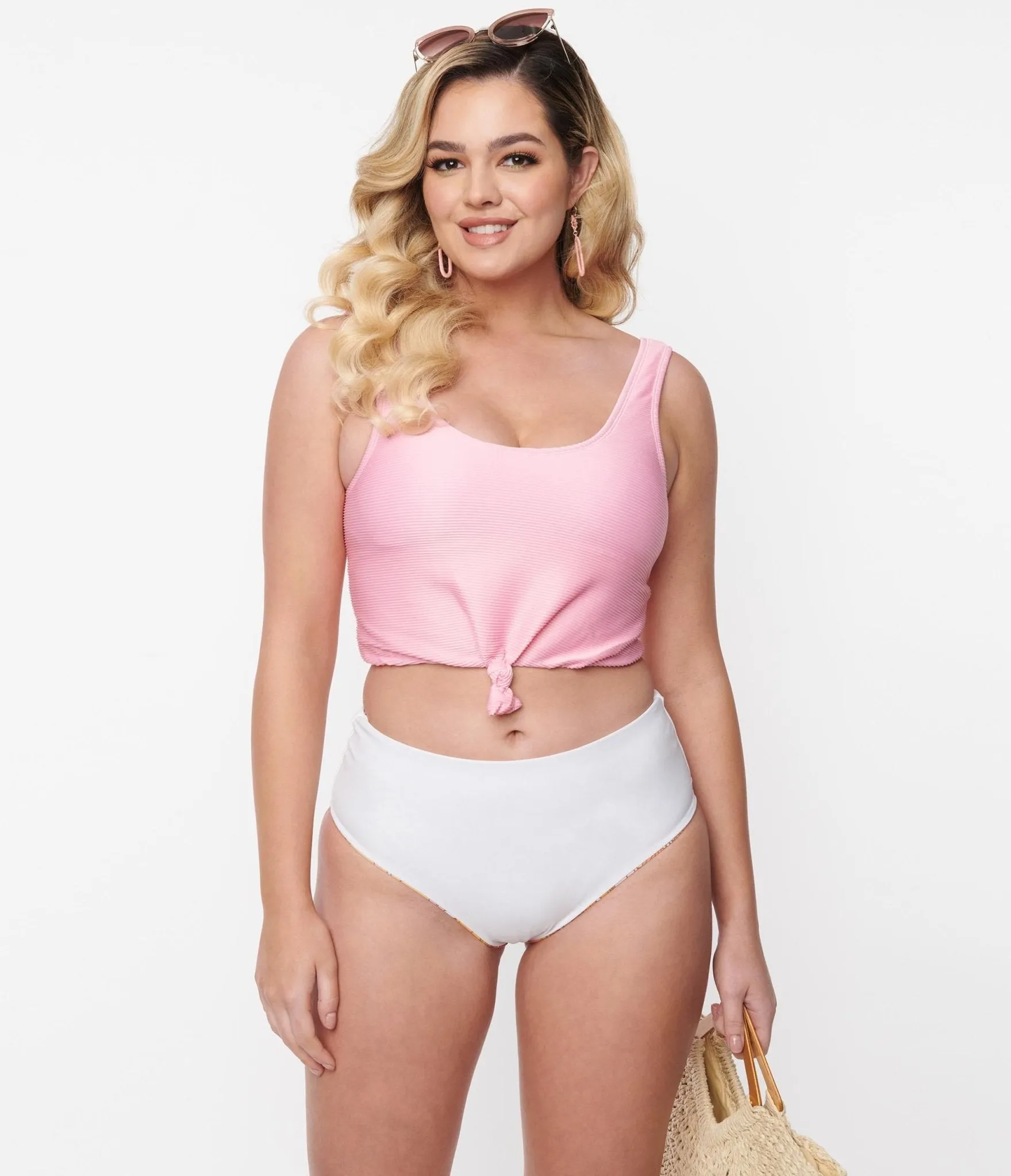 Pink & Orange Florals Reversible Swim Bottom sold by Unique Vintage product image thumbnail 5