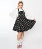 Unique Vintage Plus Size Black & Pink Cherries Brionne Pinafore Skirt sold by Unique Vintage