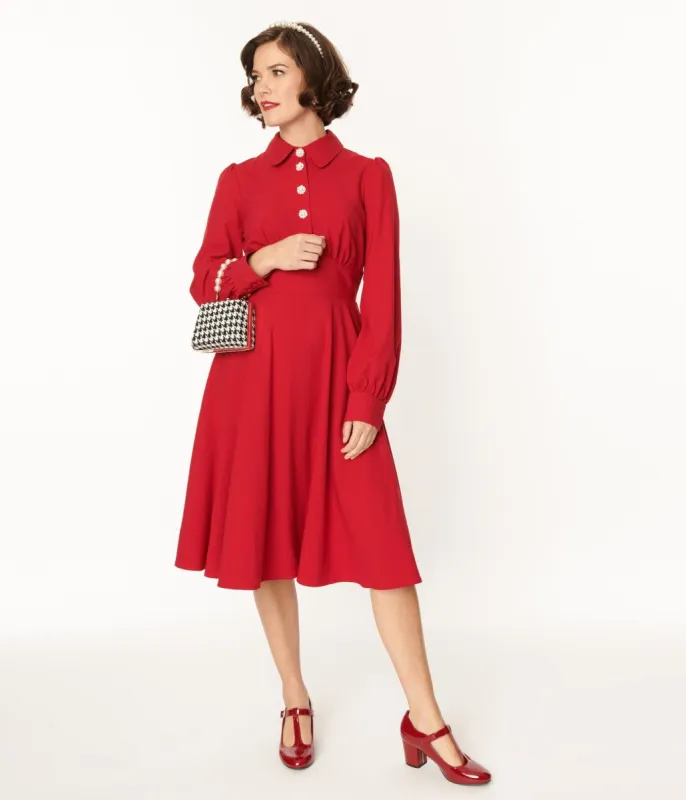 Hell Bunny Red Mia Swing Dress sold by Unique Vintage