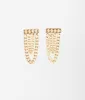 Gold Curb Chain Link Earrings sold by Unique Vintage