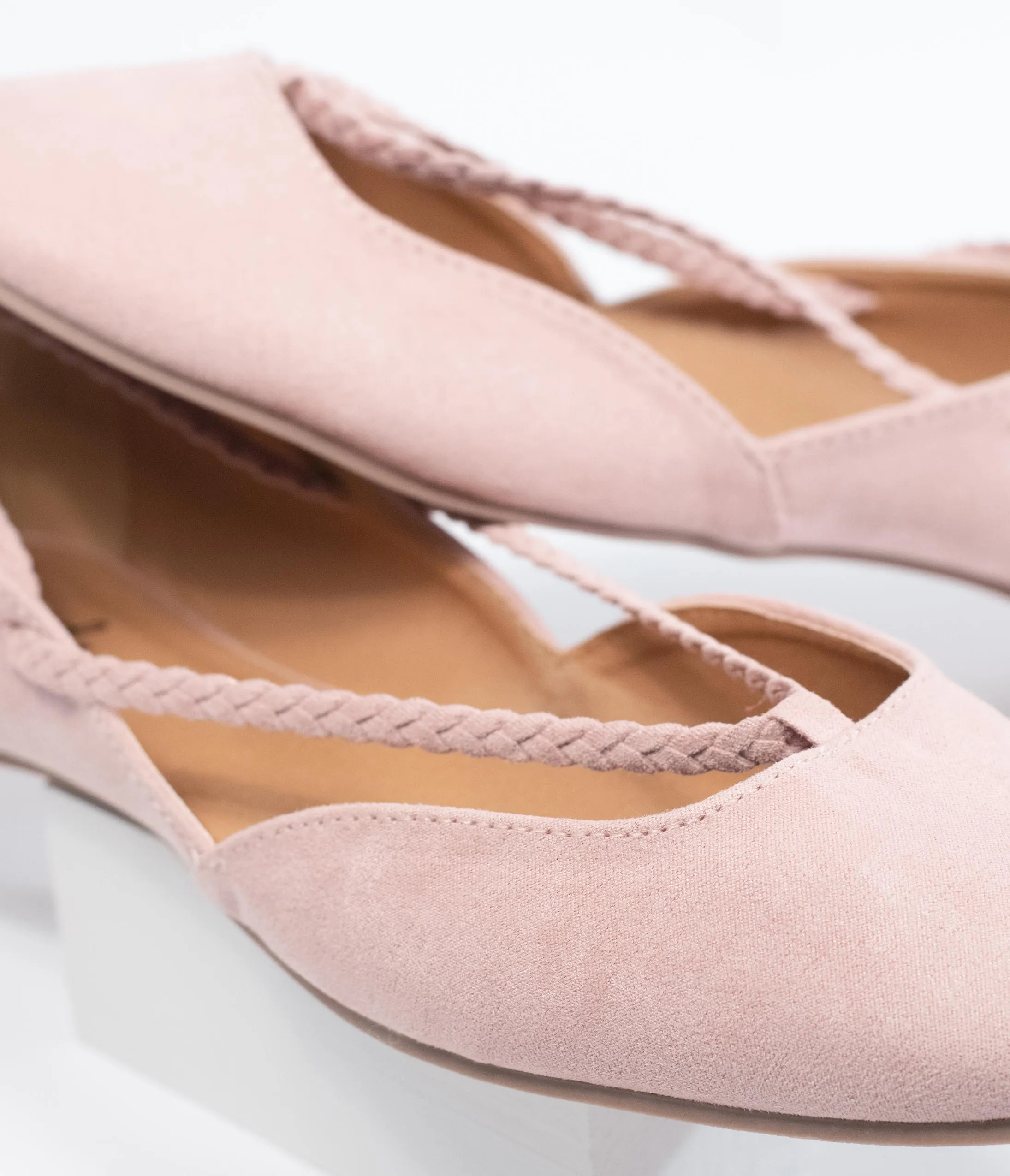 Blush Pink Suede Lace Up Flats sold by Unique Vintage product image thumbnail 3