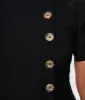 Unique Vintage Black Button Swing Dress sold by Unique Vintage