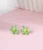 Green Flower Stud Earrings sold by Unique Vintage