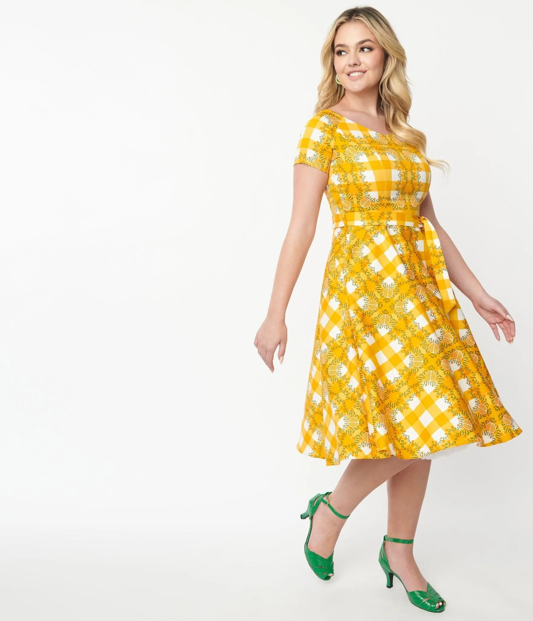 Orange Tree Gingham Swing Dress sold by Unique Vintage product image thumbnail 4