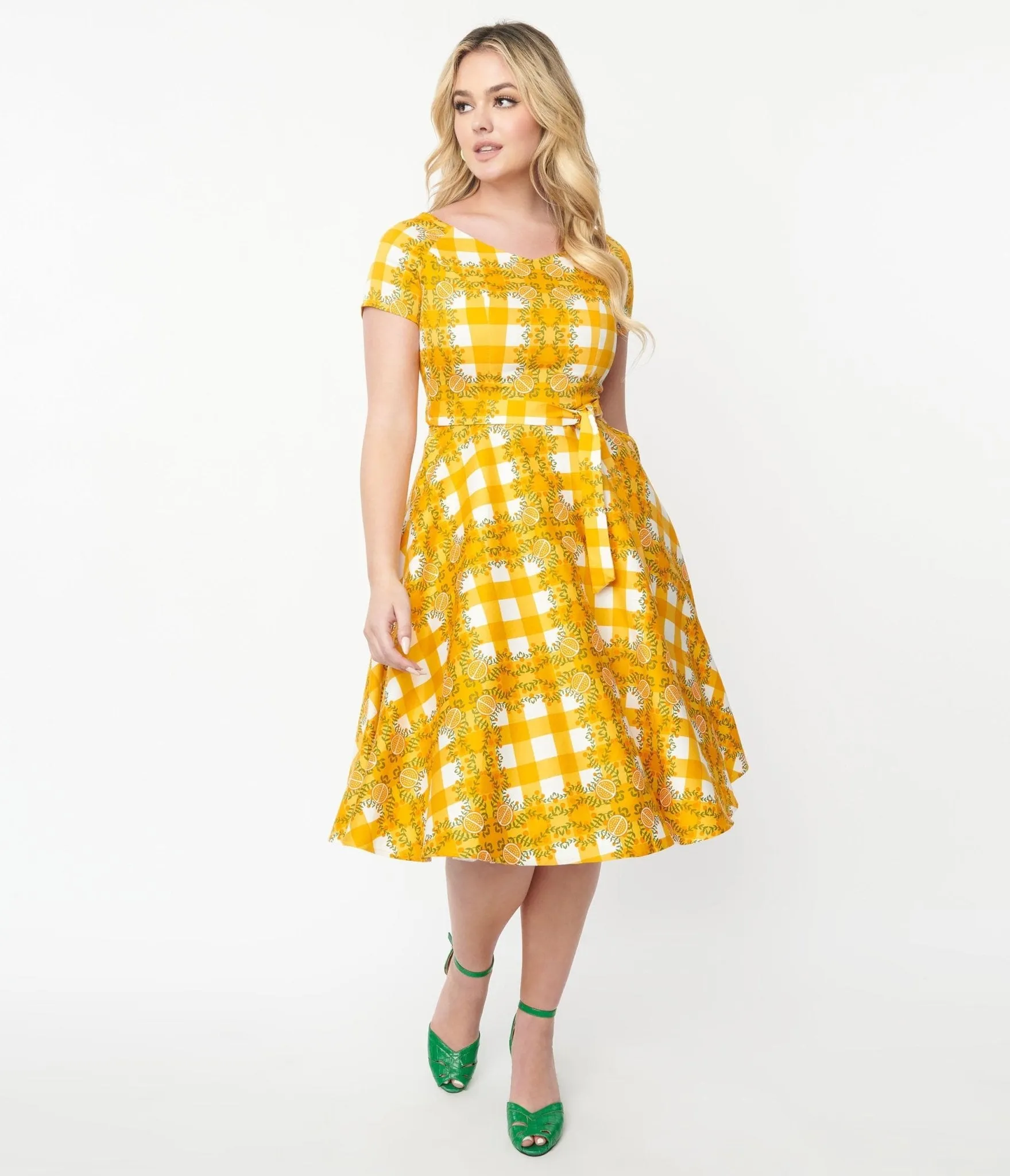 Orange Tree Gingham Swing Dress sold by Unique Vintage product image thumbnail 5