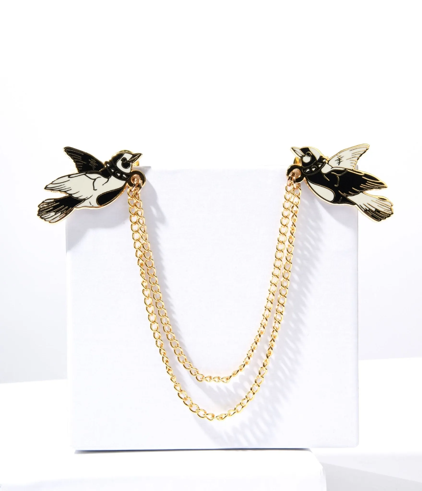 Love Birds Collar Enamel Pin Set sold by Unique Vintage