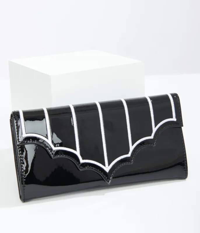 1950s Black & White Bat Wing Miss Foxy Wallet sold by Unique Vintage