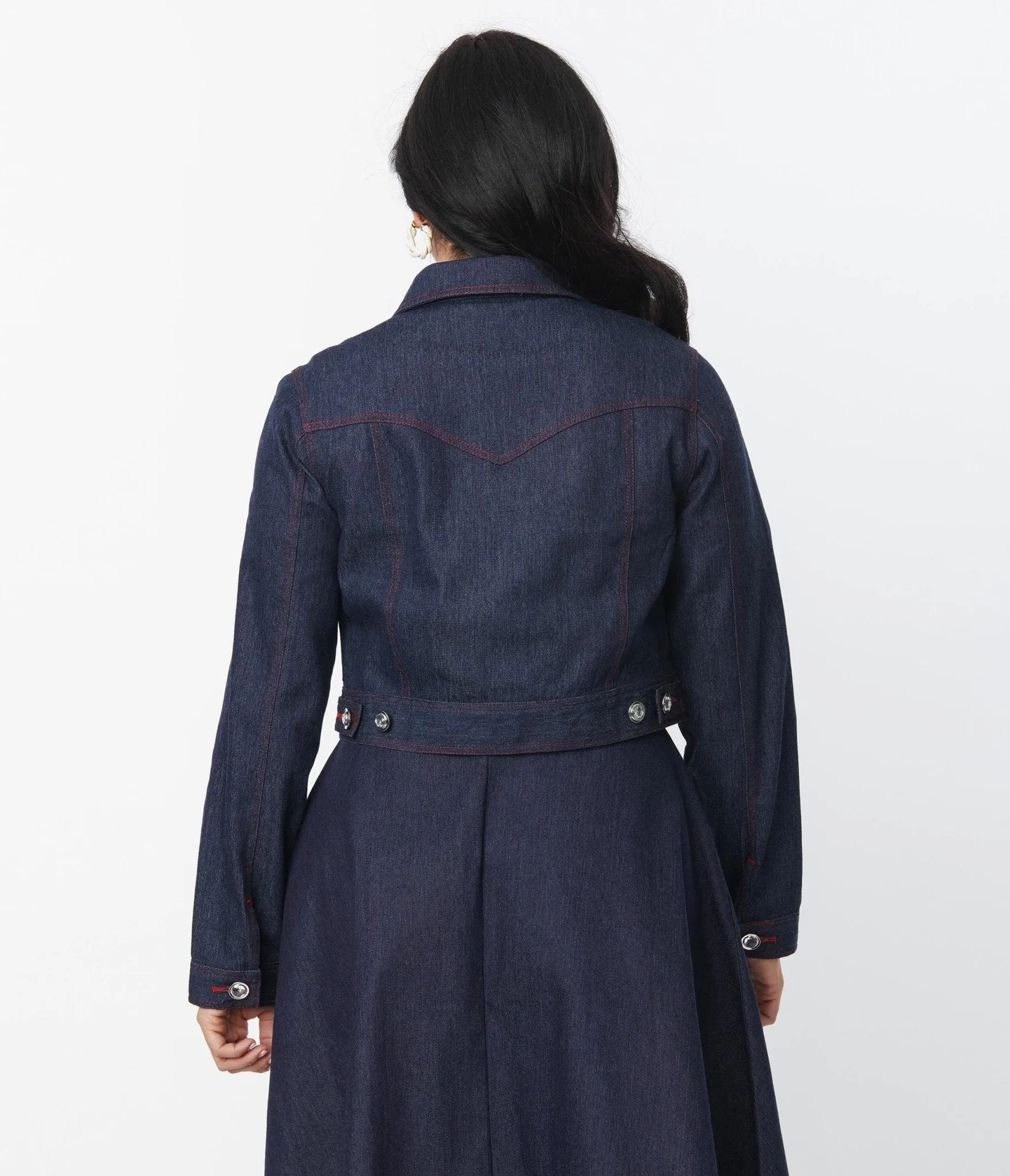 Unique Vintage Dark Denim Western Boxy Crop Jacket sold by Unique Vintage product image thumbnail 3