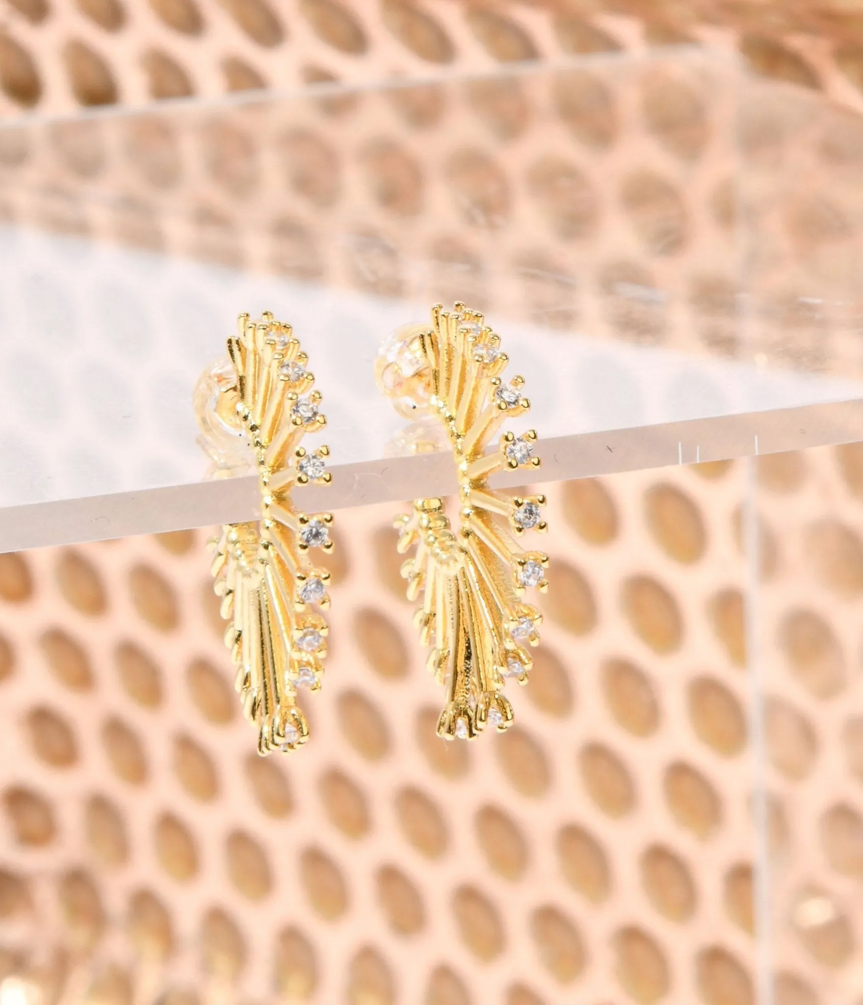 Gold & Silver Rhinestone Sandy Hoops sold by Unique Vintage product image thumbnail 3