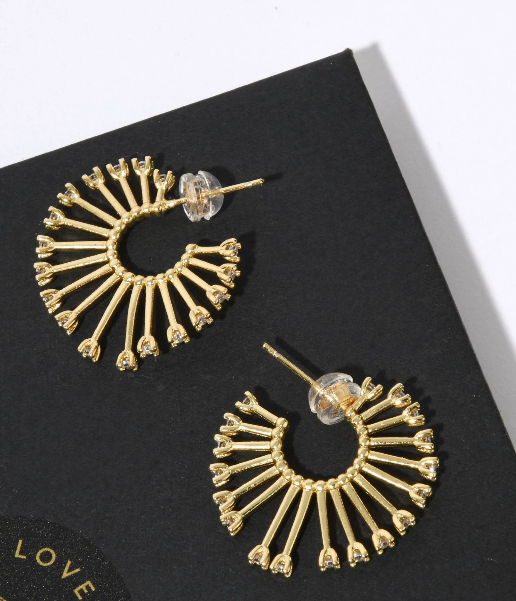 Gold & Silver Rhinestone Sandy Hoops sold by Unique Vintage product image thumbnail 2